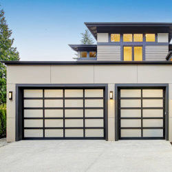 CE Certified Residential Automatic Electric Overhead Sectional Aluminum Frame ประตูรถเข็น พร้อมรถเข็น