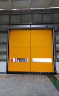 สีเหลือง PVC เร็วการกระทํา กลมขึ้นประตู ความเร็วสูง กลมขึ้นประตูบริการ